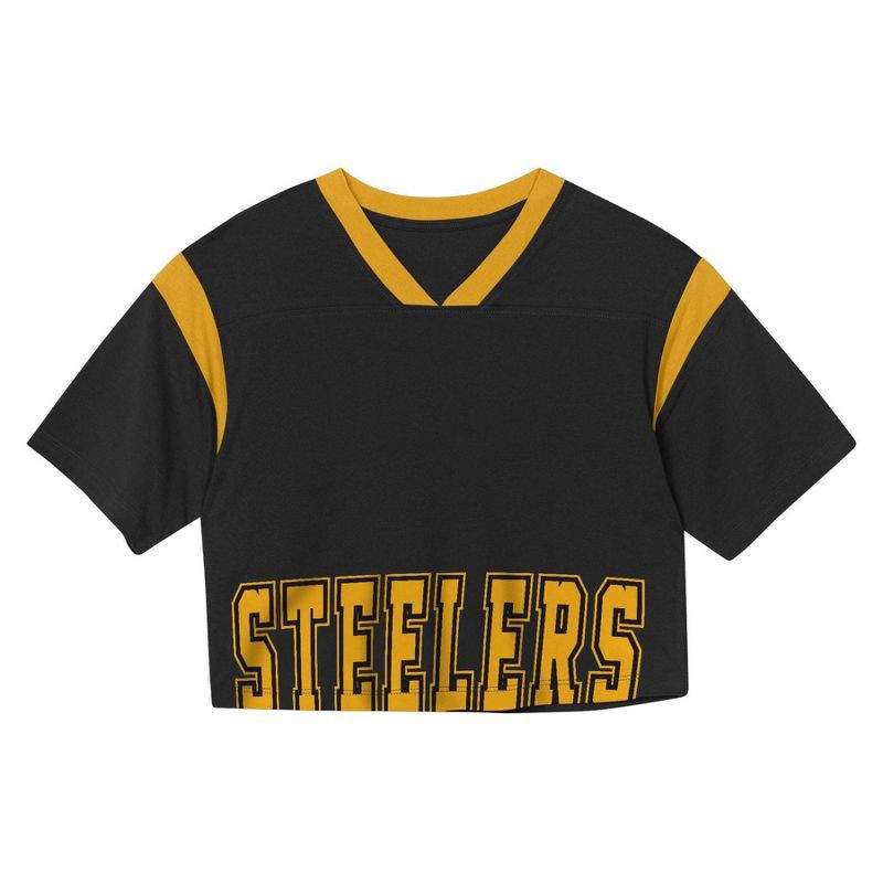 slide 2 of 3, NFL Pittsburgh Steelers Women's Short Sleeve Fashion Crop Jersey - XL, 1 ct