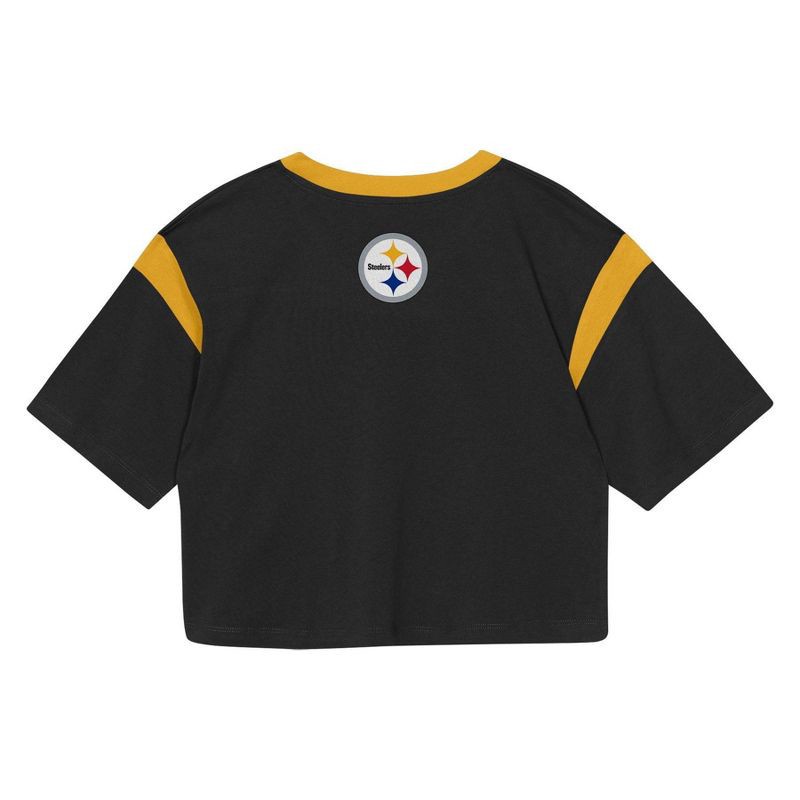 slide 3 of 3, NFL Pittsburgh Steelers Women's Short Sleeve Fashion Crop Jersey - XL, 1 ct
