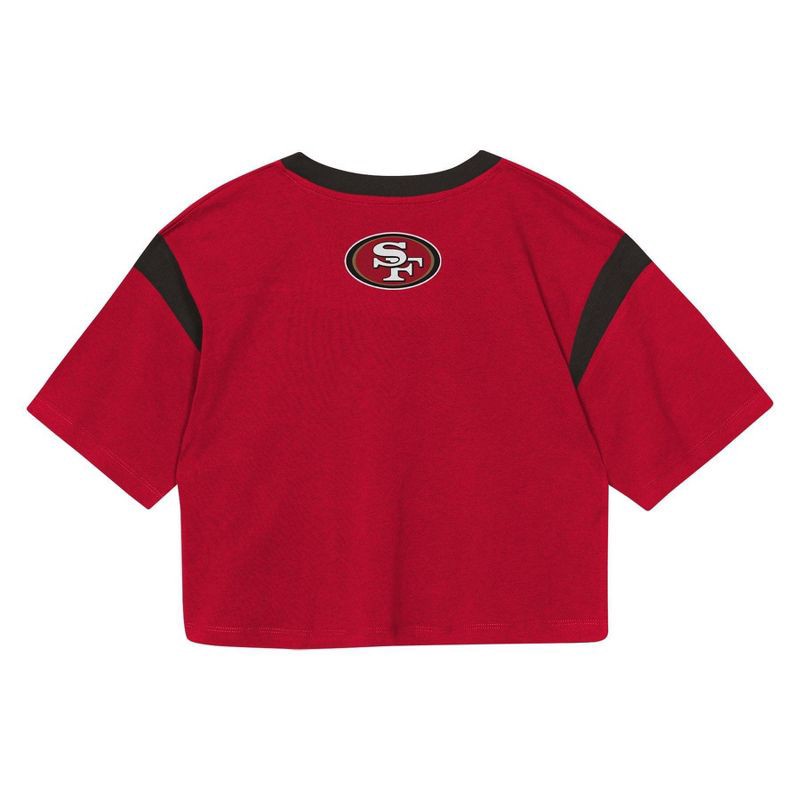 slide 3 of 3, NFL San Francisco 49ers Women's Short Sleeve Fashion Crop Jersey - M, 1 ct