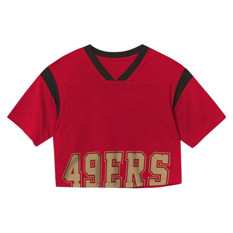 slide 2 of 3, NFL San Francisco 49ers Women's Short Sleeve Fashion Crop Jersey - XL, 1 ct