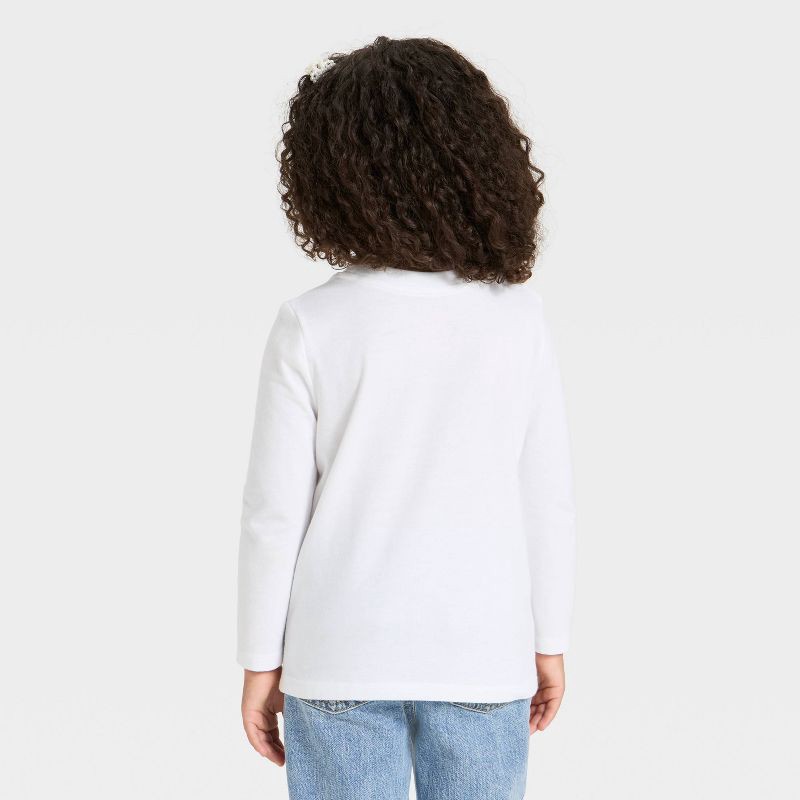 slide 2 of 3, Toddler Girls' Long Sleeve Solid T-Shirt - Cat & Jack™ White 12M, 1 ct