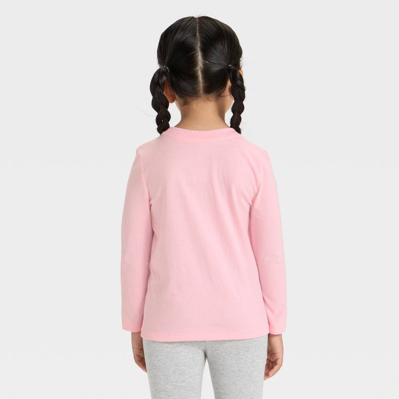 slide 2 of 3, Toddler Girls' Long Sleeve Solid T-Shirt - Cat & Jack™ Pink 18M, 1 ct