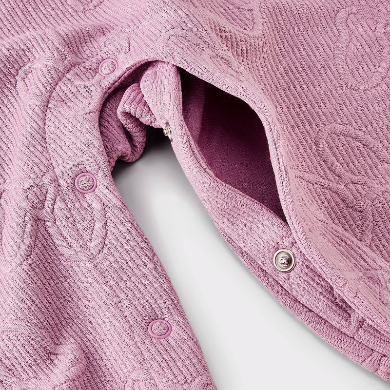 slide 5 of 5, Baby Girls' 2pc Disney Minnie Mouse Long Sleeve T-Shirt & Embossed Overalls Set - Pink 0-3M, 2 ct