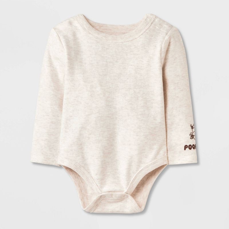 slide 3 of 5, Baby 2pc Disney Winnie The Pooh Long Sleeve Bodysuit & Overalls Set - Tan Newborn, 2 ct