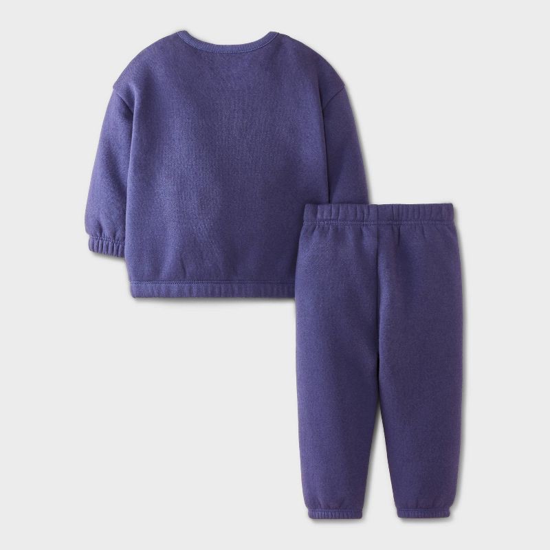 slide 2 of 4, Baby Boys' 2pc Harry Potter 'Little Wizard' Printed Pullover Sweatshirt and Bottom Set - Navy Blue 6-9M, 2 ct