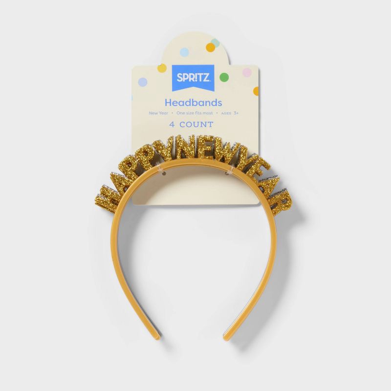 slide 4 of 4, 4ct New Year's Eve Headbands Silver/Gold - Spritz™, 4 ct