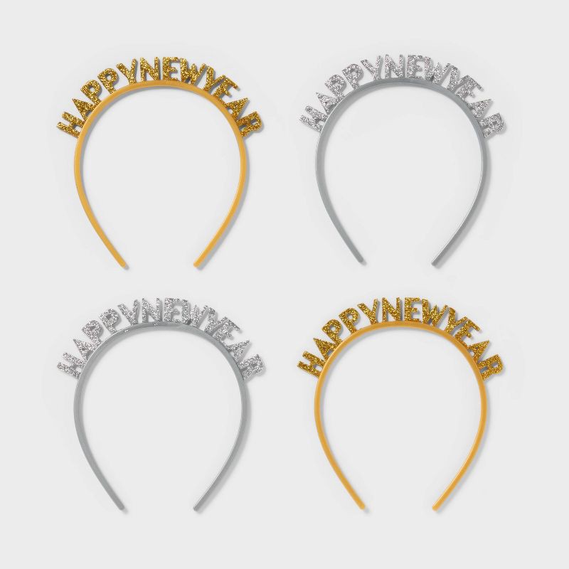 slide 1 of 4, 4ct New Year's Eve Headbands Silver/Gold - Spritz™, 4 ct