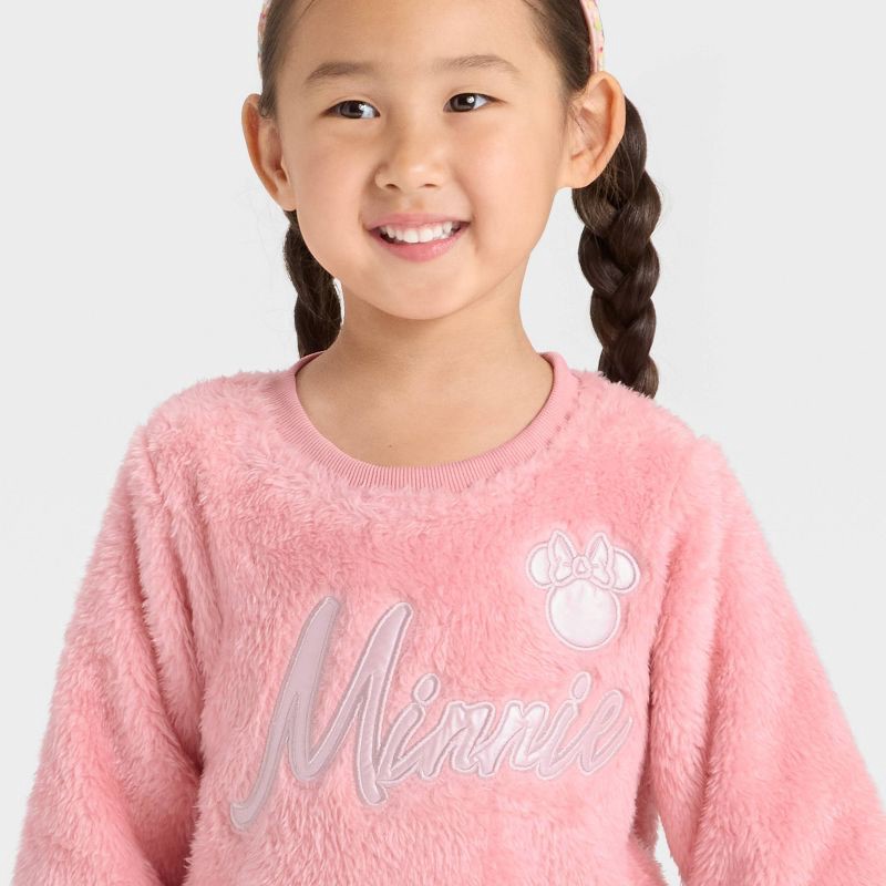 slide 2 of 4, Mickey Mouse & Friends Toddler Girls' Disney Minnie Mouse Woobie Pullover Sweatshirt - Pink 3T, 1 ct