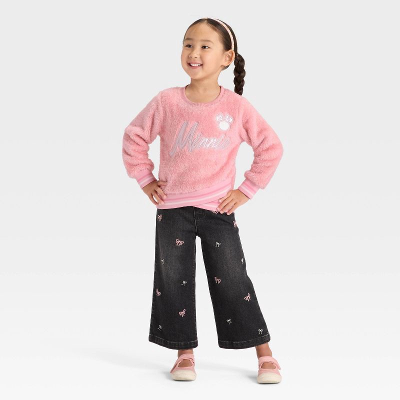 slide 4 of 4, Mickey Mouse & Friends Toddler Girls' Disney Minnie Mouse Woobie Pullover Sweatshirt - Pink 3T, 1 ct