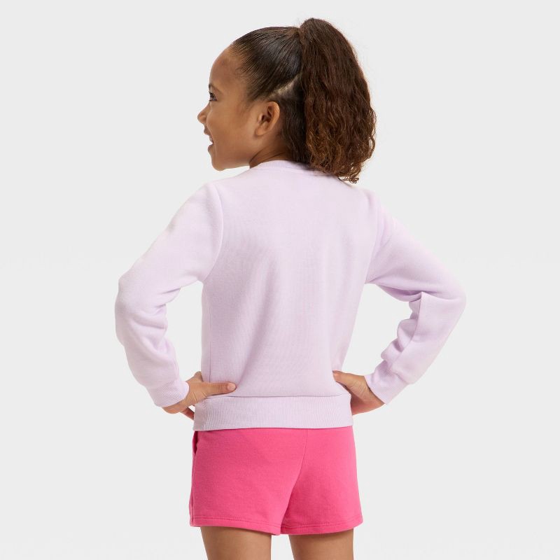 slide 3 of 4, Toddler Girls' Disney Princess Castle Fleece Sweatshirt - Purple 4T, 1 ct