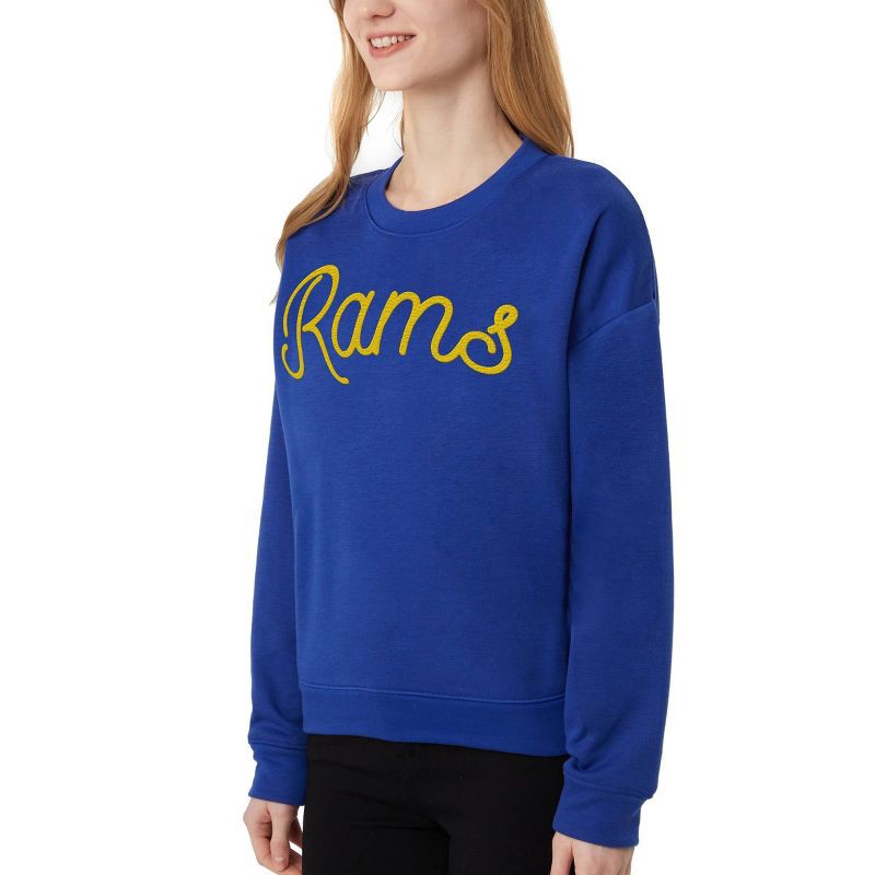 slide 3 of 3, NFL Los Angeles Rams Women's Long Sleeve Crew Neck Fleece - M, 1 ct