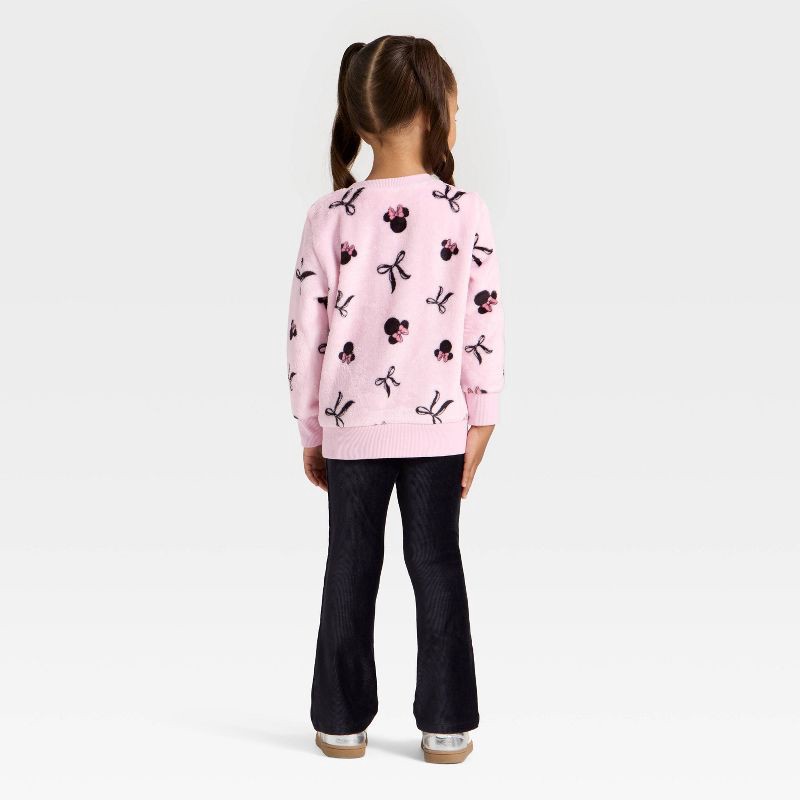 slide 2 of 4, Toddler Girls' 2pc Disney Minnie Mouse Bow Cozy Woobie Pullover and Velour Bottom Set - Pink 18M, 2 ct