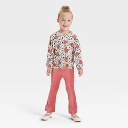 Toddler Girls' 2pc Disney Minnie Mouse Ribbed Velour Top and Pants Set - Pink 4T