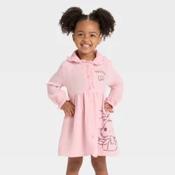 Sanrio Toddler Girls' Hello Kitty Long Sleeve Gauze Dress - Pink 4T