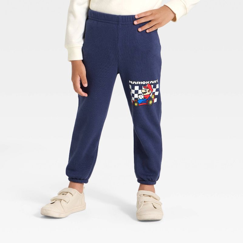 slide 4 of 4, Toddler Boys' 2pc Nintendo Mario Kart Fleece Pullover and Bottom Set - Blue/Ivory 3T, 2 ct