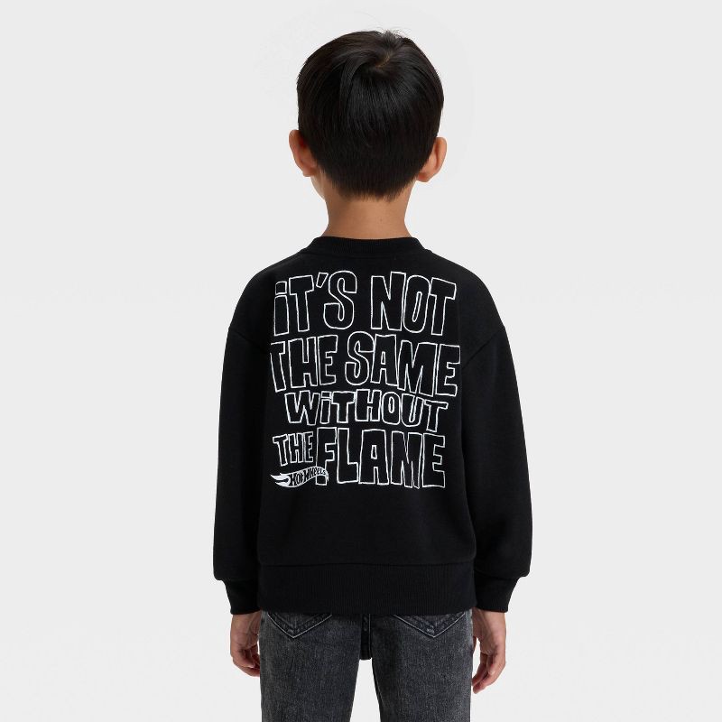 slide 3 of 4, Toddler Boys' Hot Wheels Fleece Sweatshirt - Black 5T, 1 ct