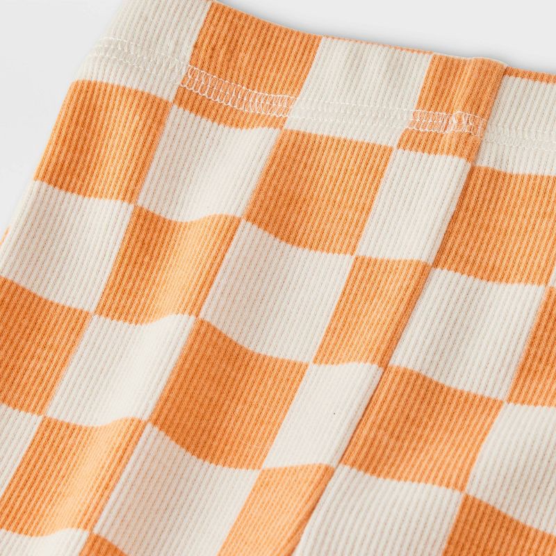 slide 3 of 4, Grayson Mini Baby 2pc Teddy Bear Halloween Pumpkin Pullover & Checkered Bottom Set - Orange 18M, 2 ct