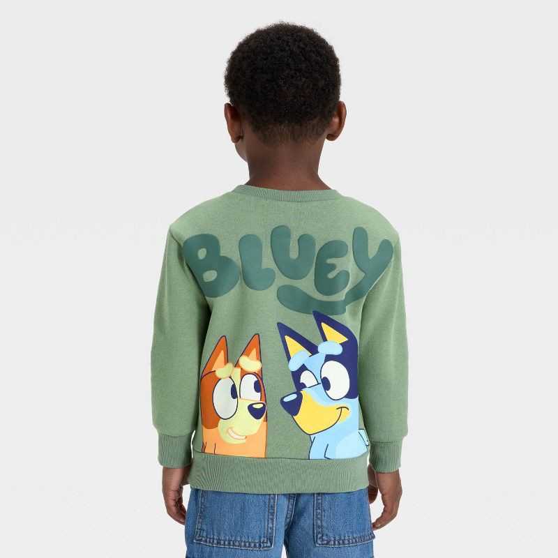 slide 3 of 4, Toddler Boys' Bluey Bingo Fleece Sweatshirt - Green 2T, 1 ct