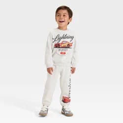 Toddler Boys' 2pc Disney Cars Fleece Pullover and Bottom Set - Oatmeal 5T