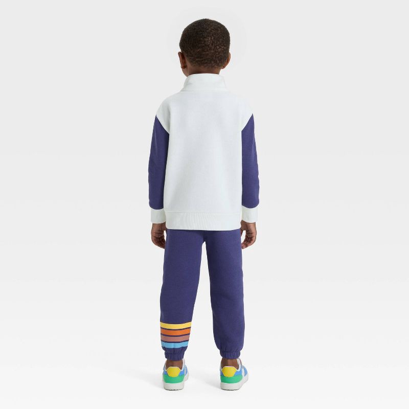 slide 2 of 4, Toddler Boys' 2pc Bluey Bingo Fleece Quarter Zip Pullover and Bottom Set - Navy Blue 2T, 2 ct