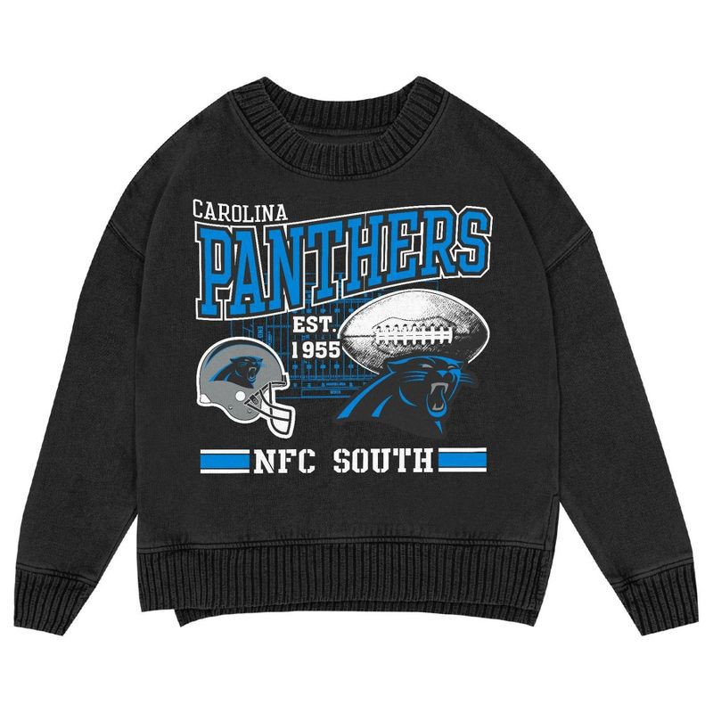slide 2 of 3, NFL Carolina Panthers Women's Long Sleeve Fashion Fleece Sweatshirt - S, 1 ct