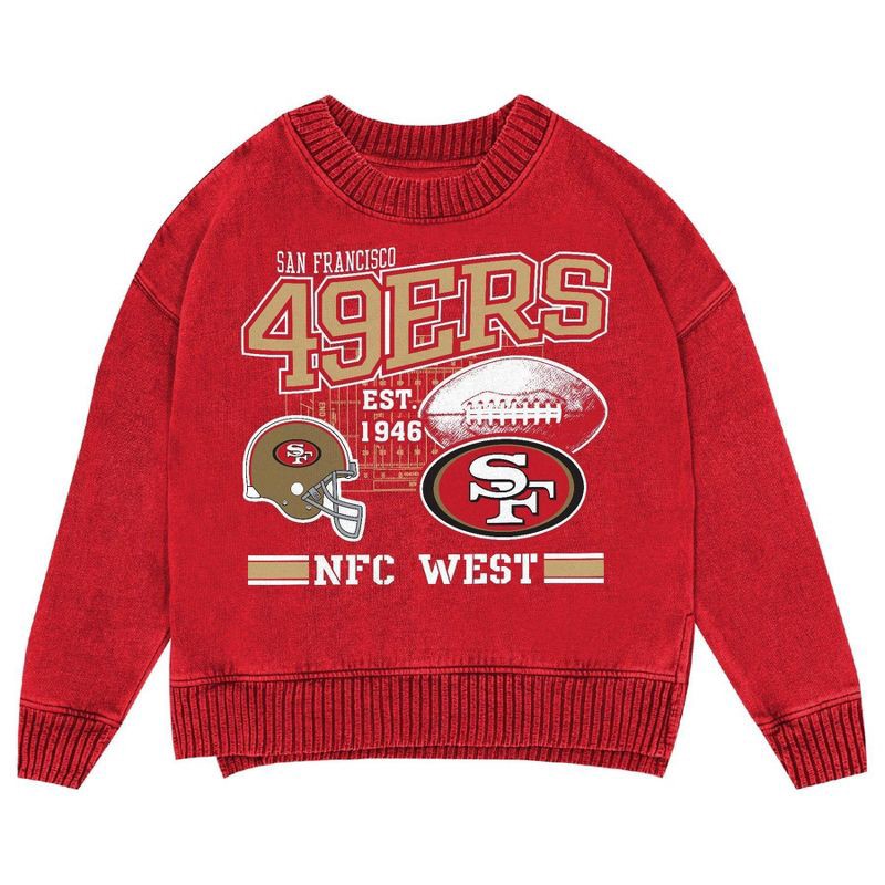 slide 2 of 3, NFL San Francisco 49ers Women's Long Sleeve Fashion Fleece Sweatshirt - M, 1 ct