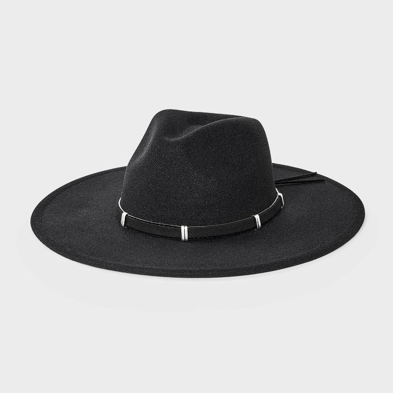 slide 1 of 5, Wide Brim Fedora Hat - Universal Thread™ Black S/M, 1 ct