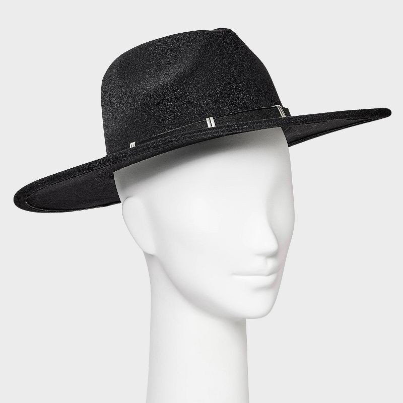 slide 2 of 5, Wide Brim Fedora Hat - Universal Thread™ Black L/XL, 1 ct