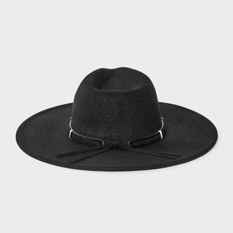slide 3 of 5, Wide Brim Fedora Hat - Universal Thread™ Black L/XL, 1 ct