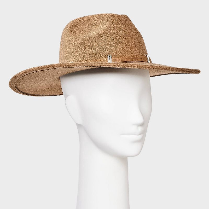 slide 2 of 5, Wide Brim Fedora Hat - Universal Thread™ Brown S/M, 1 ct