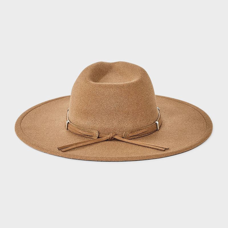 slide 3 of 5, Wide Brim Fedora Hat - Universal Thread™ Brown S/M, 1 ct