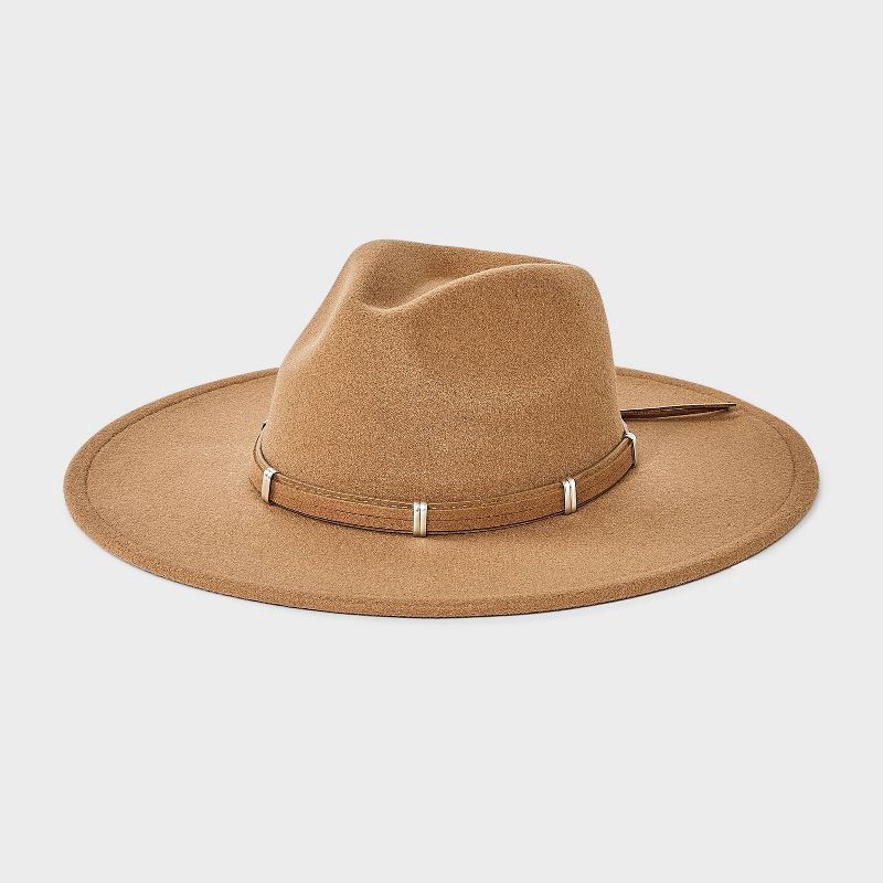 slide 1 of 5, Wide Brim Fedora Hat - Universal Thread™ Brown S/M, 1 ct
