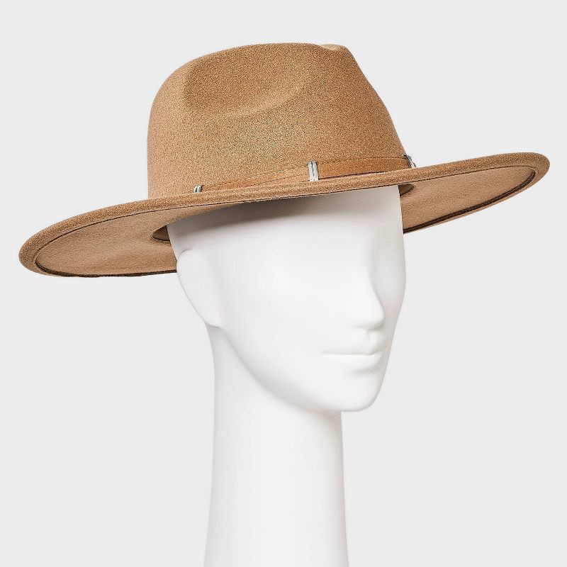 slide 2 of 5, Wide Brim Fedora Hat - Universal Thread™ Brown L/XL, 1 ct