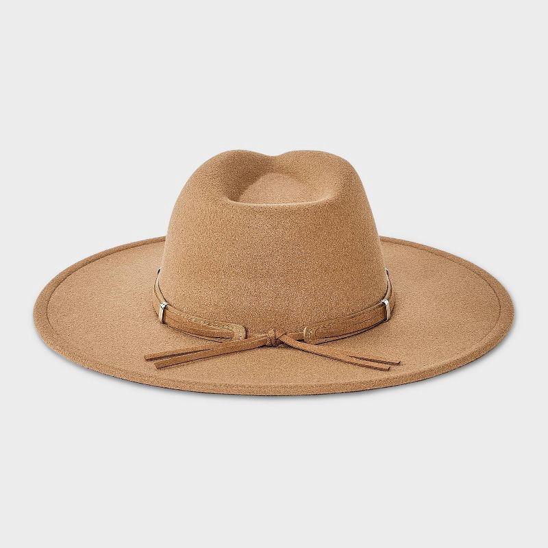slide 3 of 5, Wide Brim Fedora Hat - Universal Thread™ Brown L/XL, 1 ct