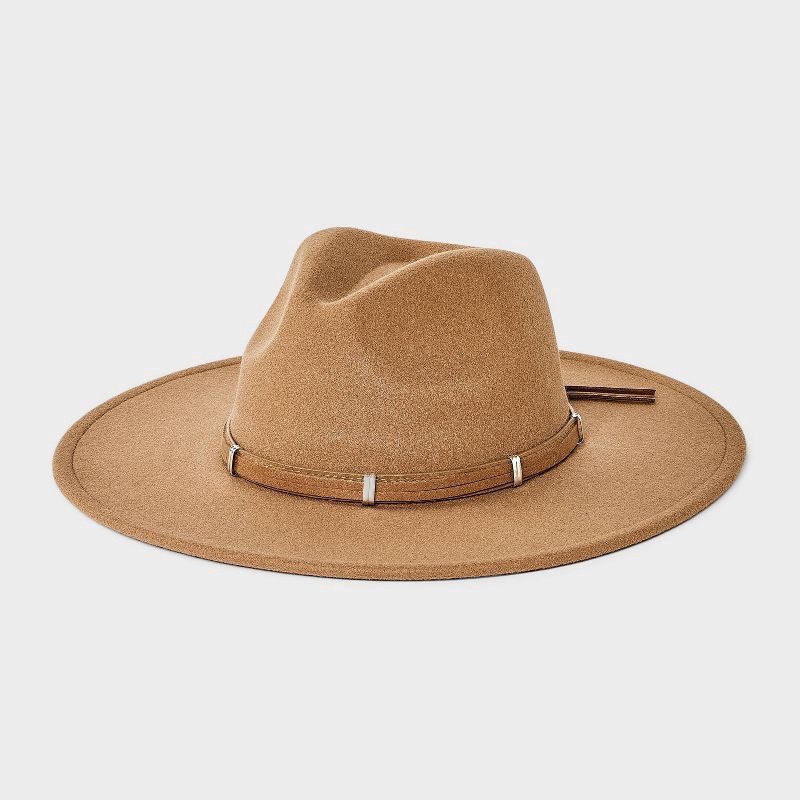 slide 1 of 5, Wide Brim Fedora Hat - Universal Thread™ Brown L/XL, 1 ct