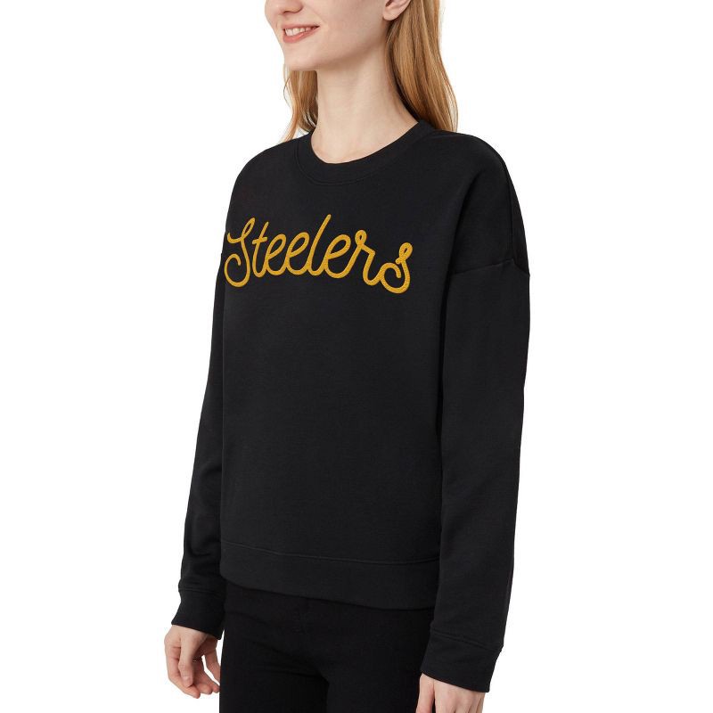 slide 3 of 3, NFL Pittsburgh Steelers Women's Long Sleeve Crew Neck Fleece - L, 1 ct