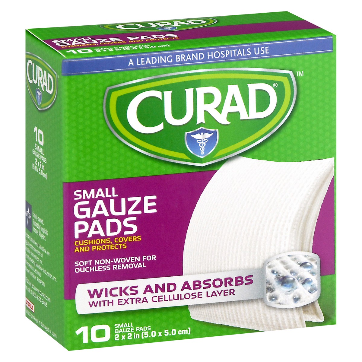 slide 3 of 11, Curad Small Gauze Pads 10 ea, 10 ct