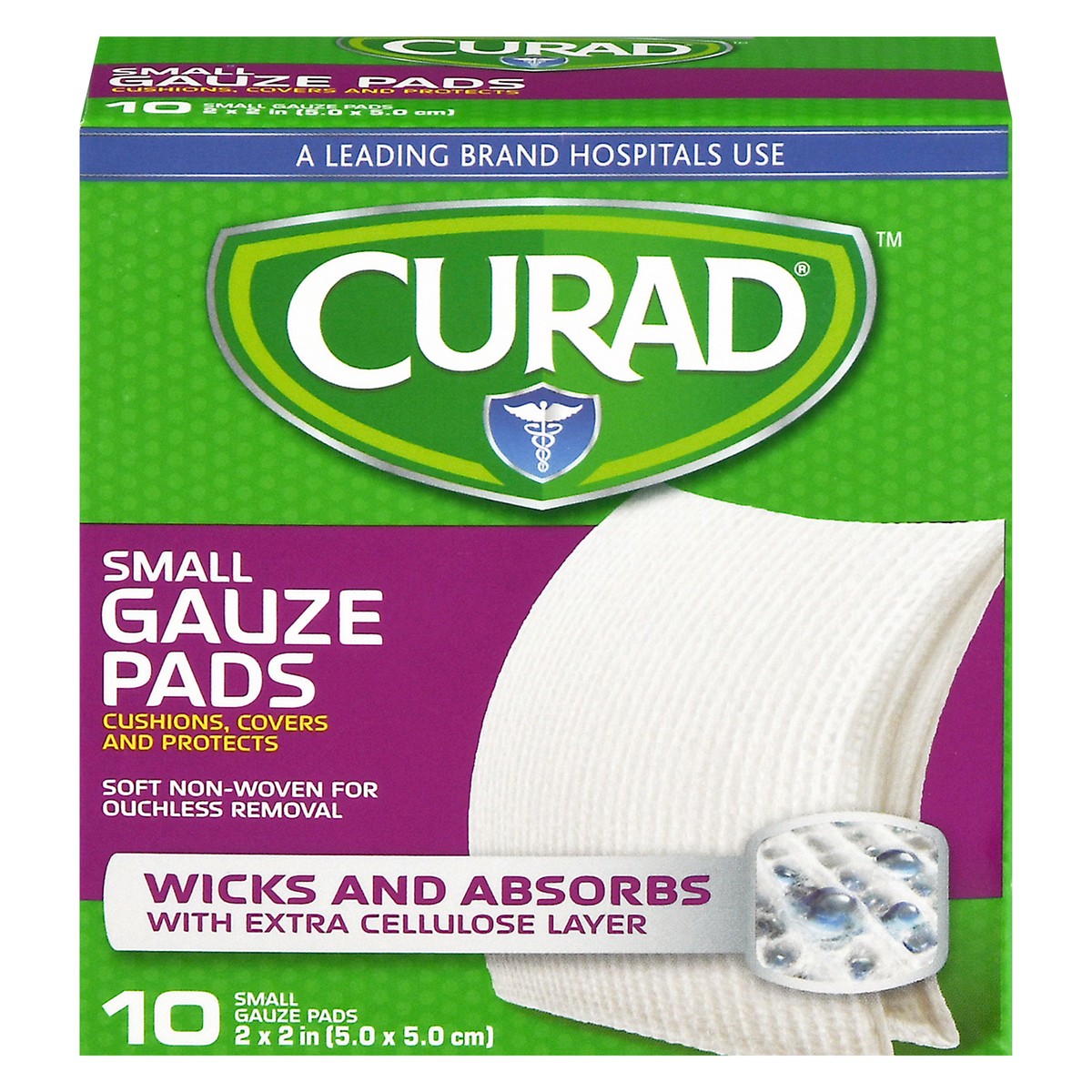 slide 1 of 11, Curad Small Gauze Pads 10 ea, 10 ct