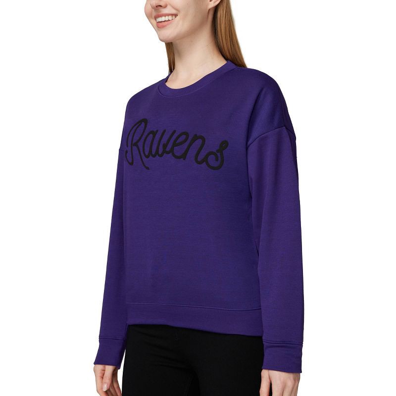 slide 3 of 3, NFL Baltimore Ravens Women's Long Sleeve Crew Neck Fleece - XL, 1 ct