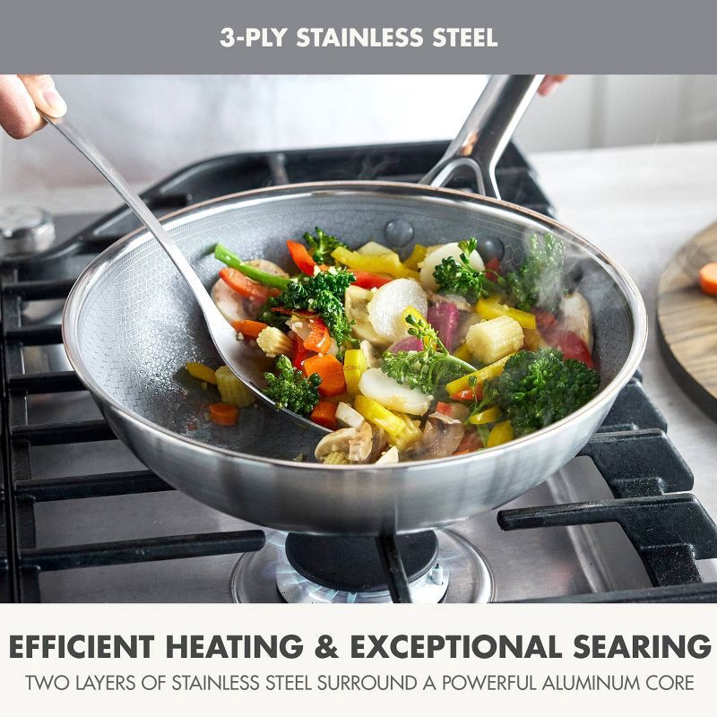 slide 7 of 11, GreenPan Prism 10" Hybrid Stainless Steel and Ceramic Nonstick Wok, 1 ct