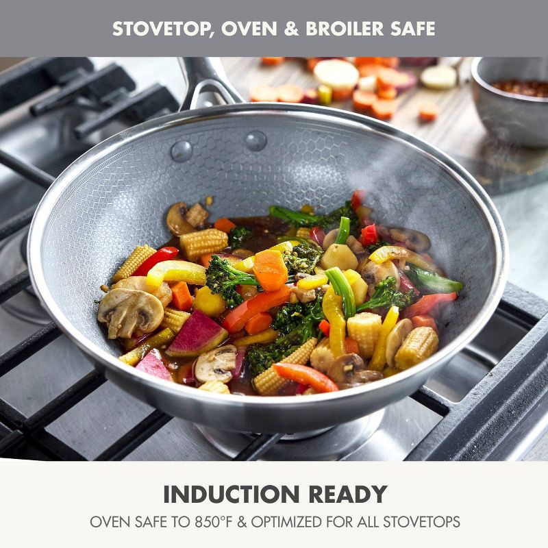 slide 8 of 11, GreenPan Prism 10" Hybrid Stainless Steel and Ceramic Nonstick Wok, 1 ct