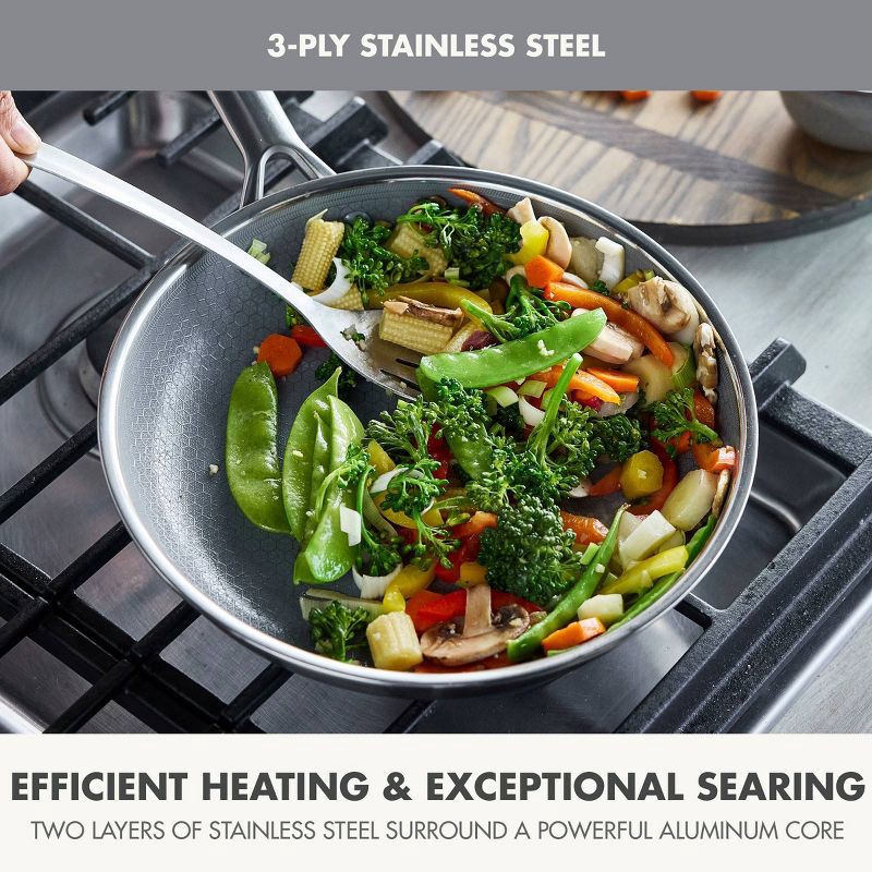 slide 7 of 11, GreenPan Prism 2pc (10" and 12") Hybrid Stainless Steel and Ceramic Nonstick Fry Pan Set, 2 ct