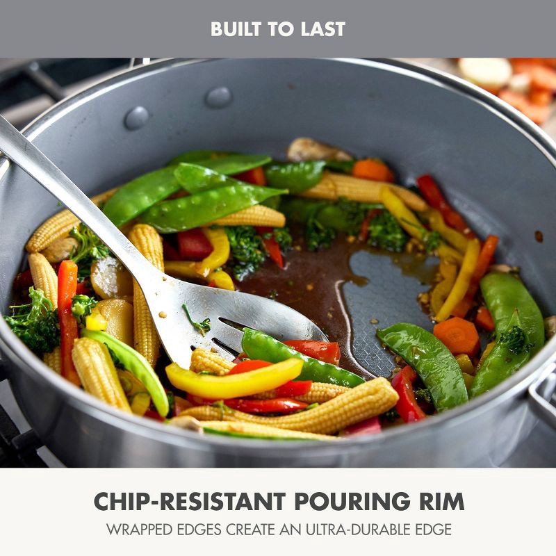 slide 9 of 11, GreenPan Prism 5qt Hybrid Stainless Steel and Ceramic Nonstick Saute Pan with Lid, 5 qt