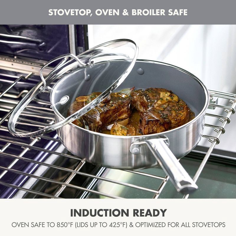 slide 9 of 12, GreenPan Prism 10pc Hybrid Stainless Steel and Ceramic Nonstick Cookware Set, 10 ct