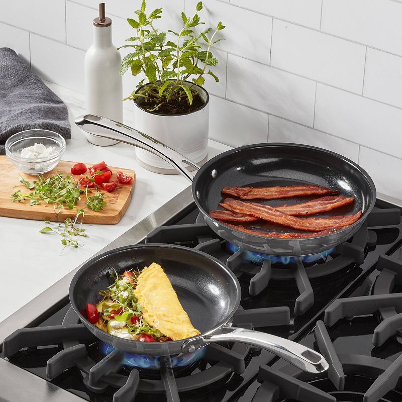 slide 2 of 9, Cuisinart Classic 2pc (8" and 10") Stainless Steel and Ceramic Nonstick Fry Pan Set, 2 ct