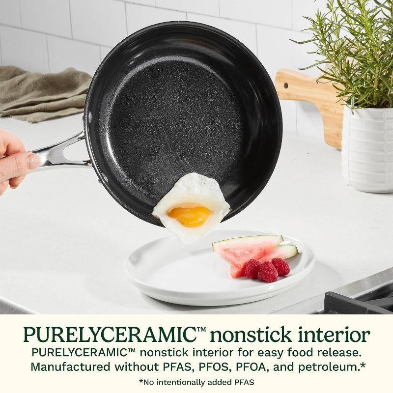 slide 5 of 9, Cuisinart Classic 2pc (8" and 10") Stainless Steel and Ceramic Nonstick Fry Pan Set, 2 ct