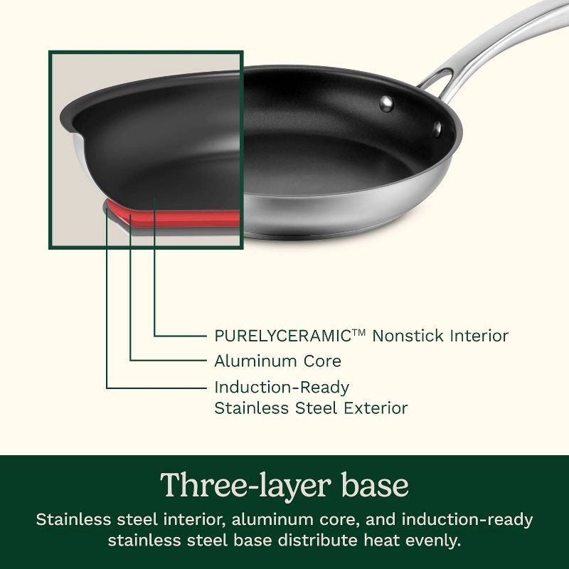 slide 6 of 9, Cuisinart Classic 2pc (8" and 10") Stainless Steel and Ceramic Nonstick Fry Pan Set, 2 ct
