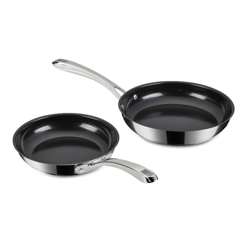 slide 1 of 9, Cuisinart Classic 2pc (8" and 10") Stainless Steel and Ceramic Nonstick Fry Pan Set, 2 ct