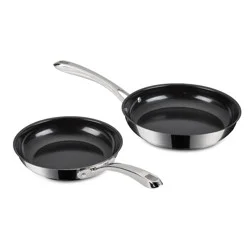 Cuisinart Classic 2pc (8" and 10") Stainless Steel and Ceramic Nonstick Fry Pan Set