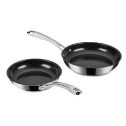 Cuisinart Classic 2pc (8" and 10") Stainless Steel and Ceramic Nonstick Fry Pan Set